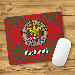 Clan MacDonald of Keppoch Crest over Tartan Mouse Pad