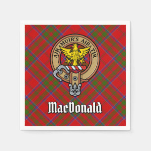 Clan MacDonald of Keppoch Crest over Tartan Napkin
