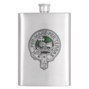 Clan MacDonald of the Isles Crest & Tartan Hip Flask