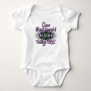 Clan MacDonald Tartan Burst Vintage Birthyear Baby Bodysuit