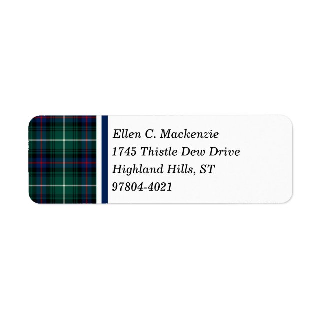 Clan MacDonald Tartan Étiquettes d'adresse de reto (Devant)