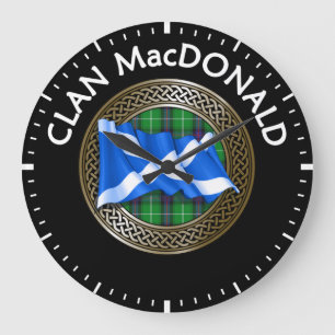 Clan MacDonald Tartan & Flag Large Clock