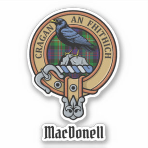 Clan MacDonell of Glengarry Crest over Tartan
