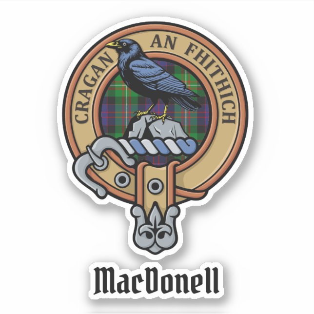 Clan MacDonell of Glengarry Crest over Tartan (Front)