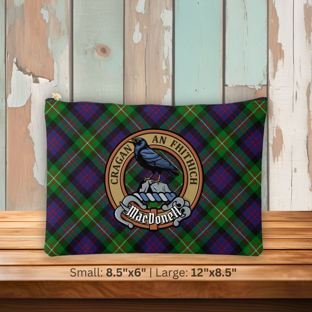 Clan MacDonell of Glengarry Crest over Tartan Accessory Pouch (Creator Uploaded)