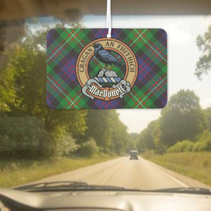 Clan MacDonell of Glengarry Crest over Tartan Air Freshener