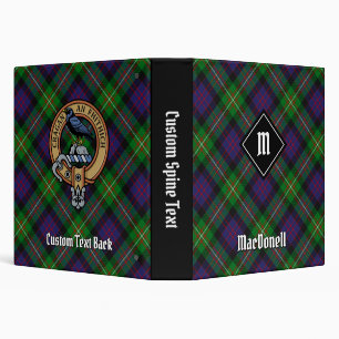 Clan MacDonell of Glengarry Crest over Tartan Binder