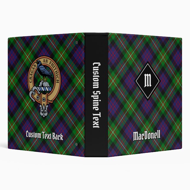 Clan MacDonell of Glengarry Crest over Tartan Binder (Background)