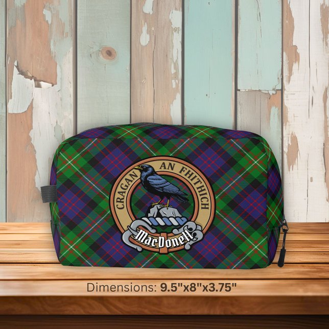 Clan MacDonell of Glengarry Crest over Tartan Dopp Kit (Creator Uploaded)