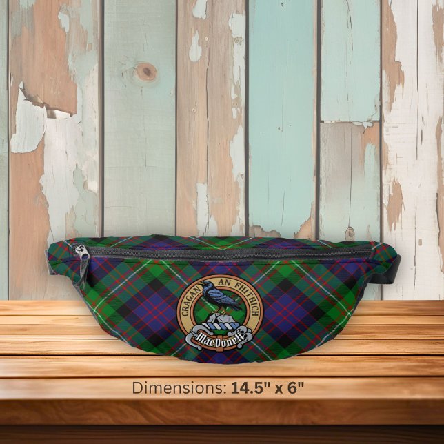 Clan MacDonell of Glengarry Crest over Tartan Fanny Pack (Creator Uploaded)