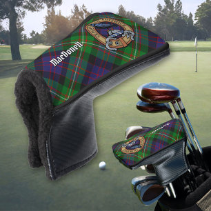 Clan MacDonell of Glengarry Crest over Tartan Golf Head Cover