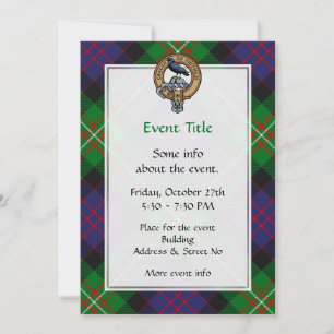 Clan MacDonell of Glengarry Crest over Tartan Invitation