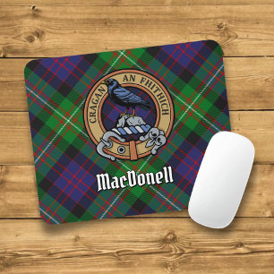 Clan MacDonell of Glengarry Crest over Tartan Mouse Pad