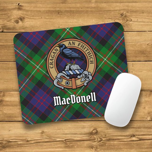 Clan MacDonell of Glengarry Crest over Tartan Mouse Pad (Creator Uploaded)