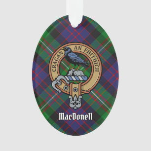 Clan MacDonell of Glengarry Crest over Tartan Ornament