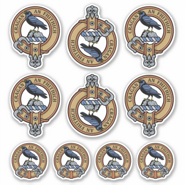 Clan MacDonell of Glengarry Crest Sticker Set (Front)