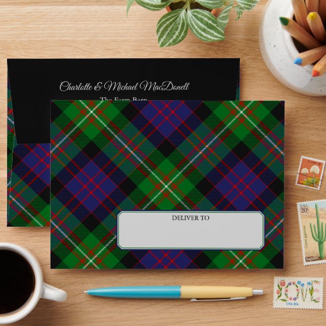 Clan MacDonell of Glengarry Tartan Envelope (Desk)
