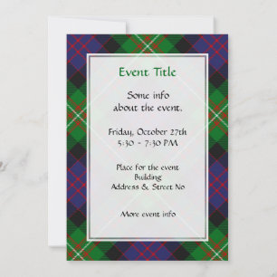 Clan MacDonell of Glengarry Tartan Invitation