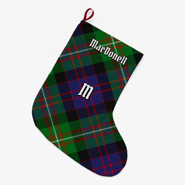 Clan MacDonell of Glengarry Tartan Large Christmas Stocking (Front (Hanging))