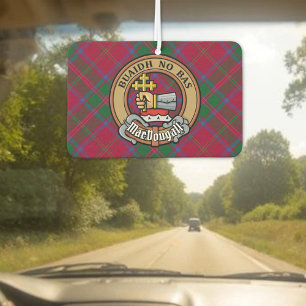 Clan MacDougall Crest over Tartan Air Freshener