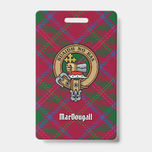 Clan MacDougall Crest over Tartan Badge