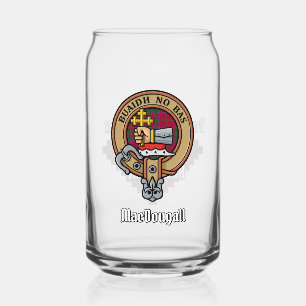 Clan MacDougall Crest over Tartan Can Glass