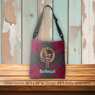 Clan MacDougall Crest over Tartan Crossbody Bag