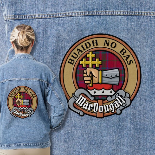 Clan MacDougall Crest over Tartan Denim Jacket (Creator Uploaded)