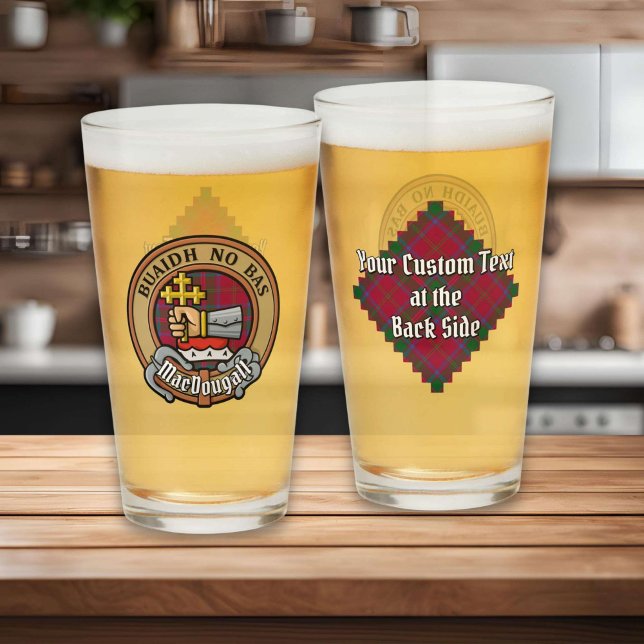 Clan MacDougall Crest over Tartan Glass (Creator Uploaded)