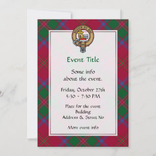 Clan MacDougall Crest over Tartan Invitation