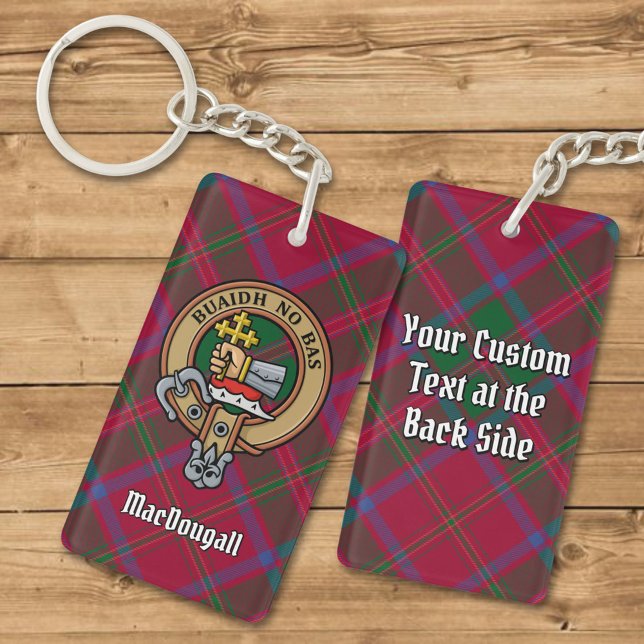 Clan MacDougall Crest over Tartan Keychain (Creator Uploaded)