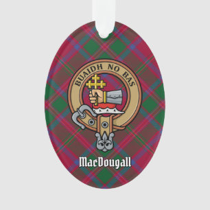 Clan MacDougall Crest over Tartan Ornament