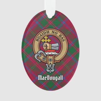 Clan MacDougall Crest over Tartan Ornament