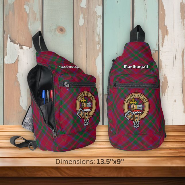 Clan MacDougall Crest over Tartan Sling Bag (Creator Uploaded)