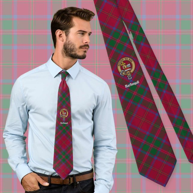 Clan MacDougall Crest over Tartan Tie (Creator Uploaded)