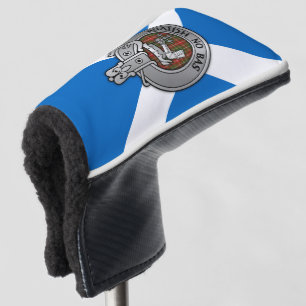 Clan MacDougall Crest & Tartan on Saltire Golf Head Cover