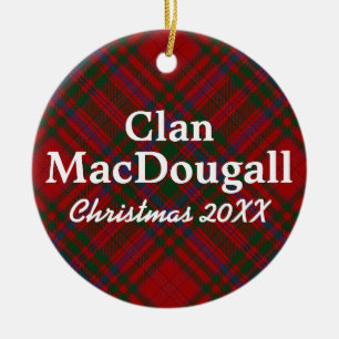 Clan MacDougall Scottish Tartan Ceramic Ornament