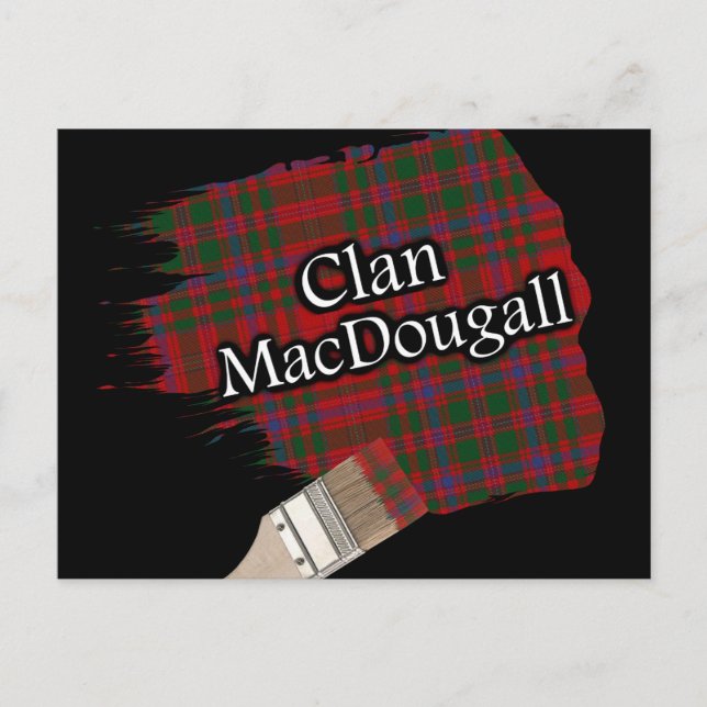 Clan MacDougall Scottish Tartan Paint Brush Postcard (Front)