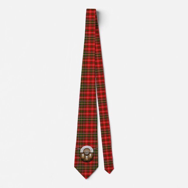 Clan MacDougall Tartan And Sporran Tie (Front)