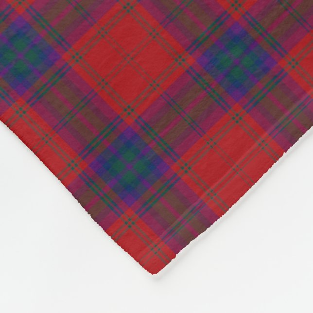 Clan MacDougall Tartan Scottish Red Plaid Fleece Blanket (Corner)