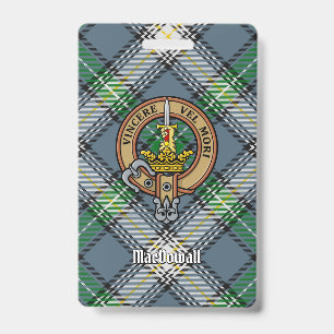 Clan MacDowall Crest over Tartan Badge