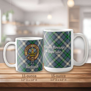 Clan MacDowall Crest over Tartan Coffee Mug
