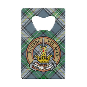 Clan MacDowall Crest over Tartan Credit Card Bottle Opener