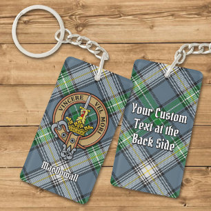 Clan MacDowall Crest over Tartan Keychain