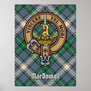 Clan MacDowall Crest over Tartan Poster