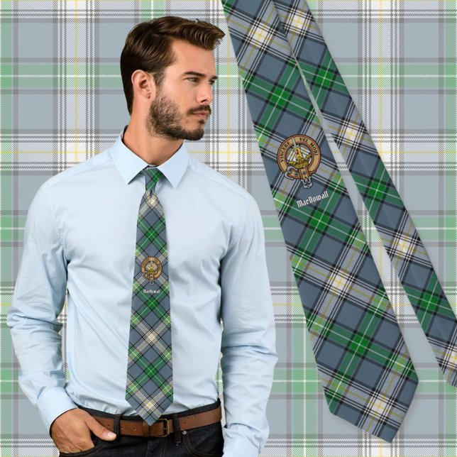 Clan MacDowall Crest over Tartan Tie (Creator Uploaded)