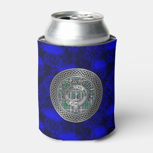 Clan MacDowall Crest & Tartan Knot Can Cooler (Can Front)