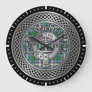Clan MacDowall Crest & Tartan Knot Large Clock