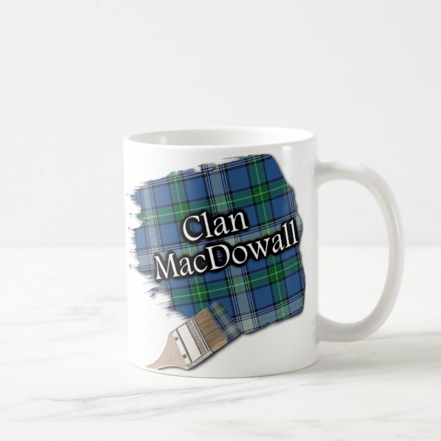 Clan MacDowall McDowell Tartan Paint Brush Cup Mug (Right)