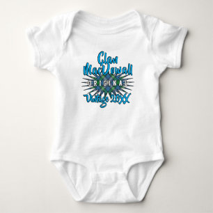 Clan MacDowall Tartan Burst Vintage Birthyear Baby Bodysuit